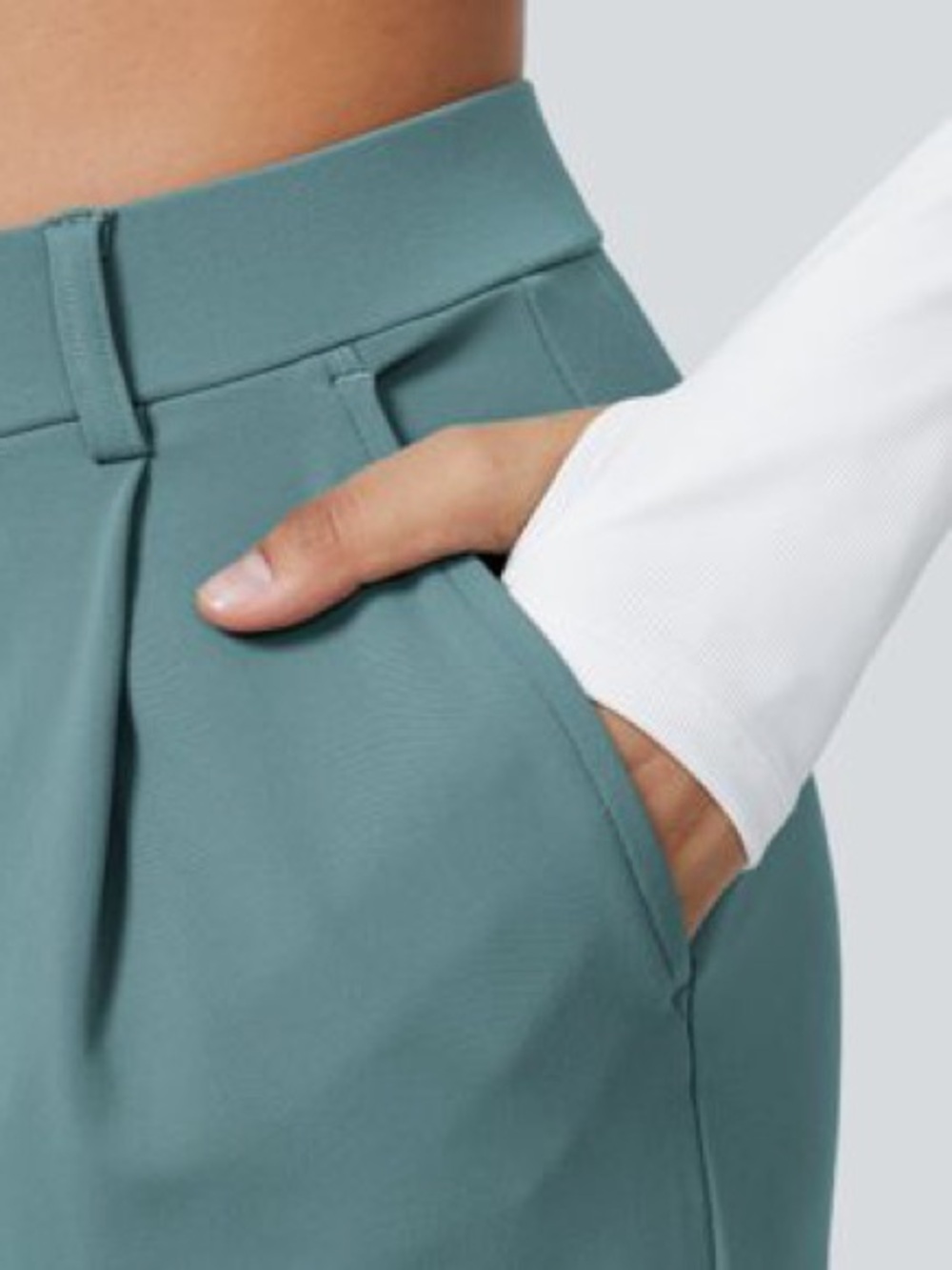 HALARA Flex DayStretch High Waisted Pocket Straight Leg Work Pants - Artic - Picture 3 of 4